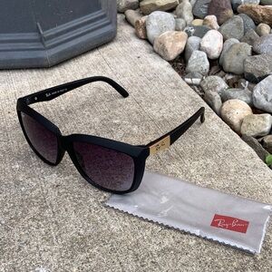 Ray-Ban Black and Gold Sunglasses